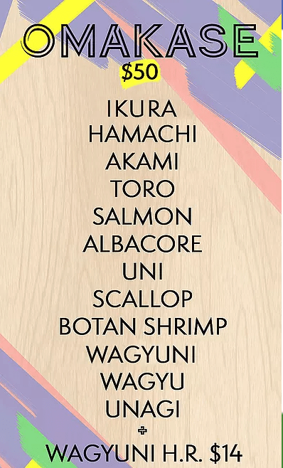 Sushi by Bou menu